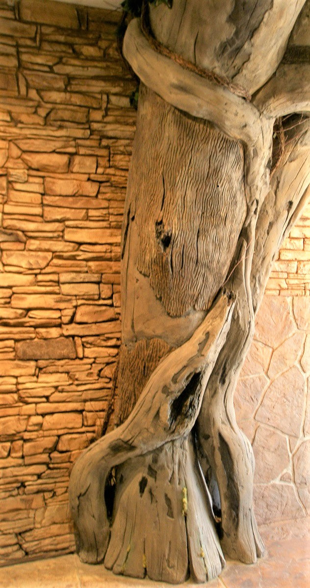 "The Original" Tree Bark Concrete Texture Roller Set, 3 Concrete Texture Rollers + 10 Tree Knot Stamps