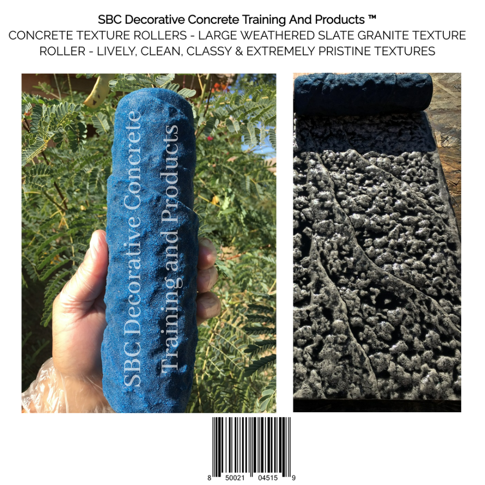 Concrete Texture Rollers - Large Weathered Slate Granite Texture Roller - Lively, Clean, Classy & Extremely Pristine Textures