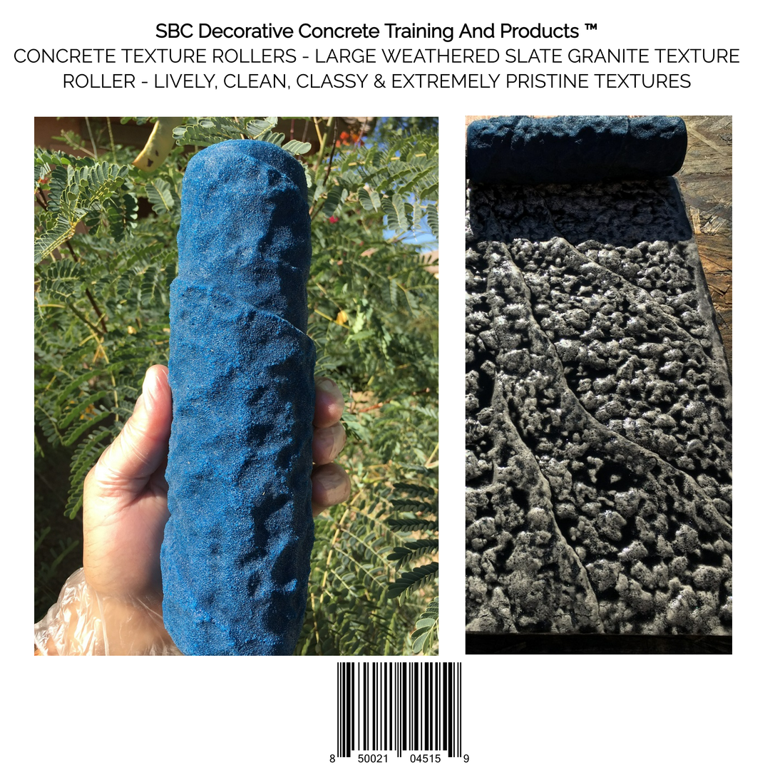 Concrete Texture Rollers - Large Weathered Slate Granite Texture Roller - Lively, Clean, Classy & Extremely Pristine Textures