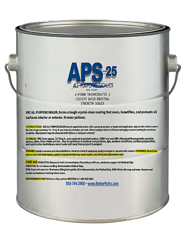 APS-25 All Purpose Sealer: Crystal Clear, Never Yellows (32 oz, 1 Gallon, 5 Gallon)