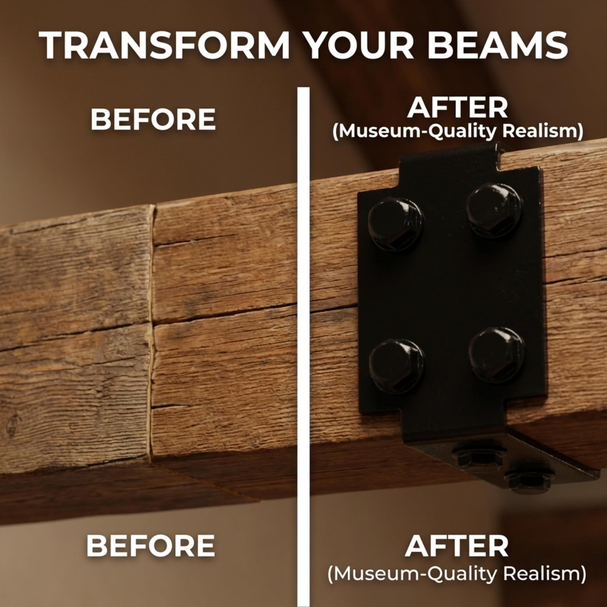 Faux Bolts – Realistic Heavy-Duty Barnwood Bolts, 1" Diameter - Decorative Only, NON-Structural
