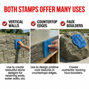 Concrete Masonry Form Stamp Set, 2 Stamps, 7.5"x5.5" & 6"x5"