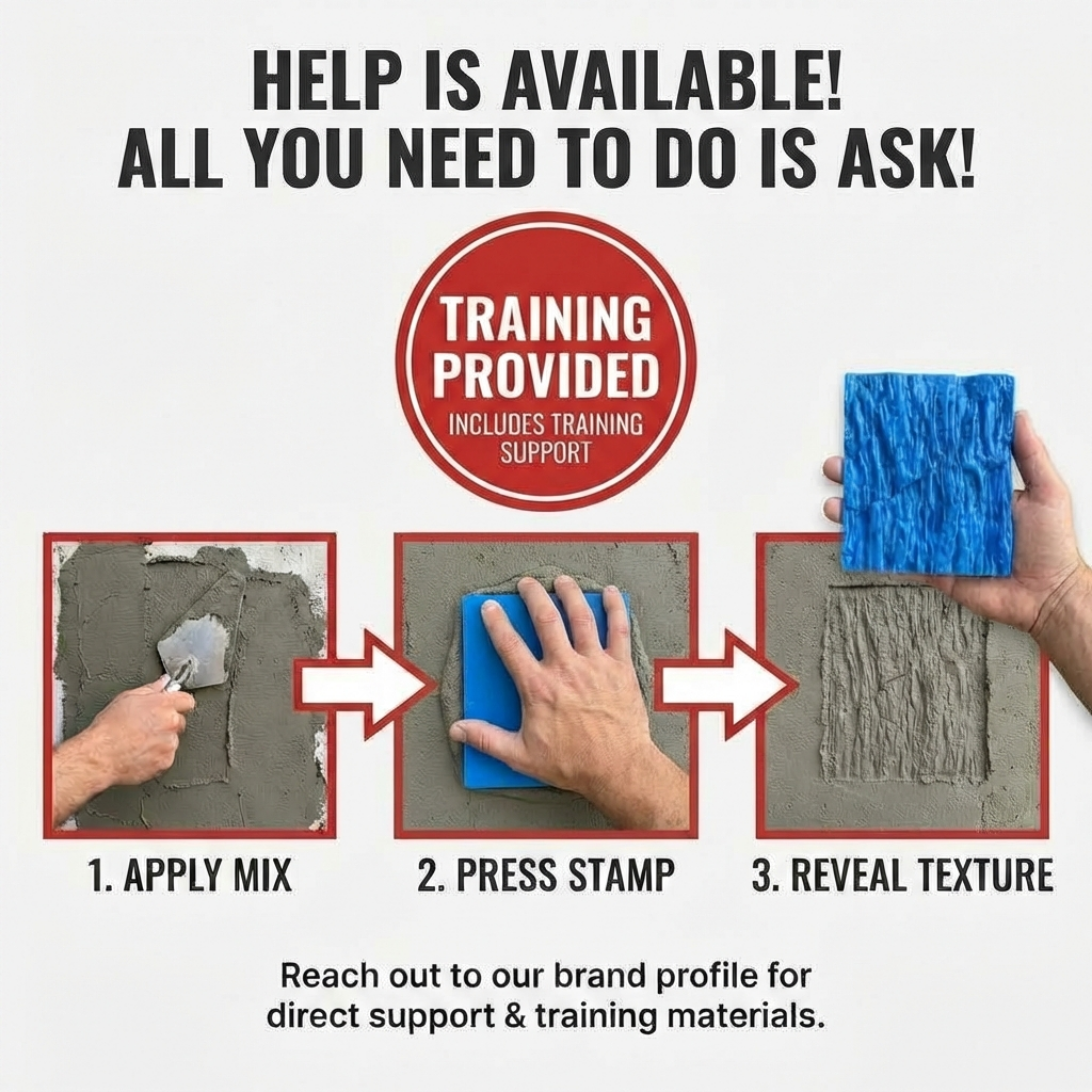 Concrete Masonry Form Stamp Set, 2 Stamps, 7.5"x5.5" & 6"x5"