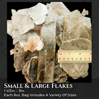 Mica Flakes-Large Natural Granite, 1, 1/2" TO 3" - 1lb Bag or 25lb Bag