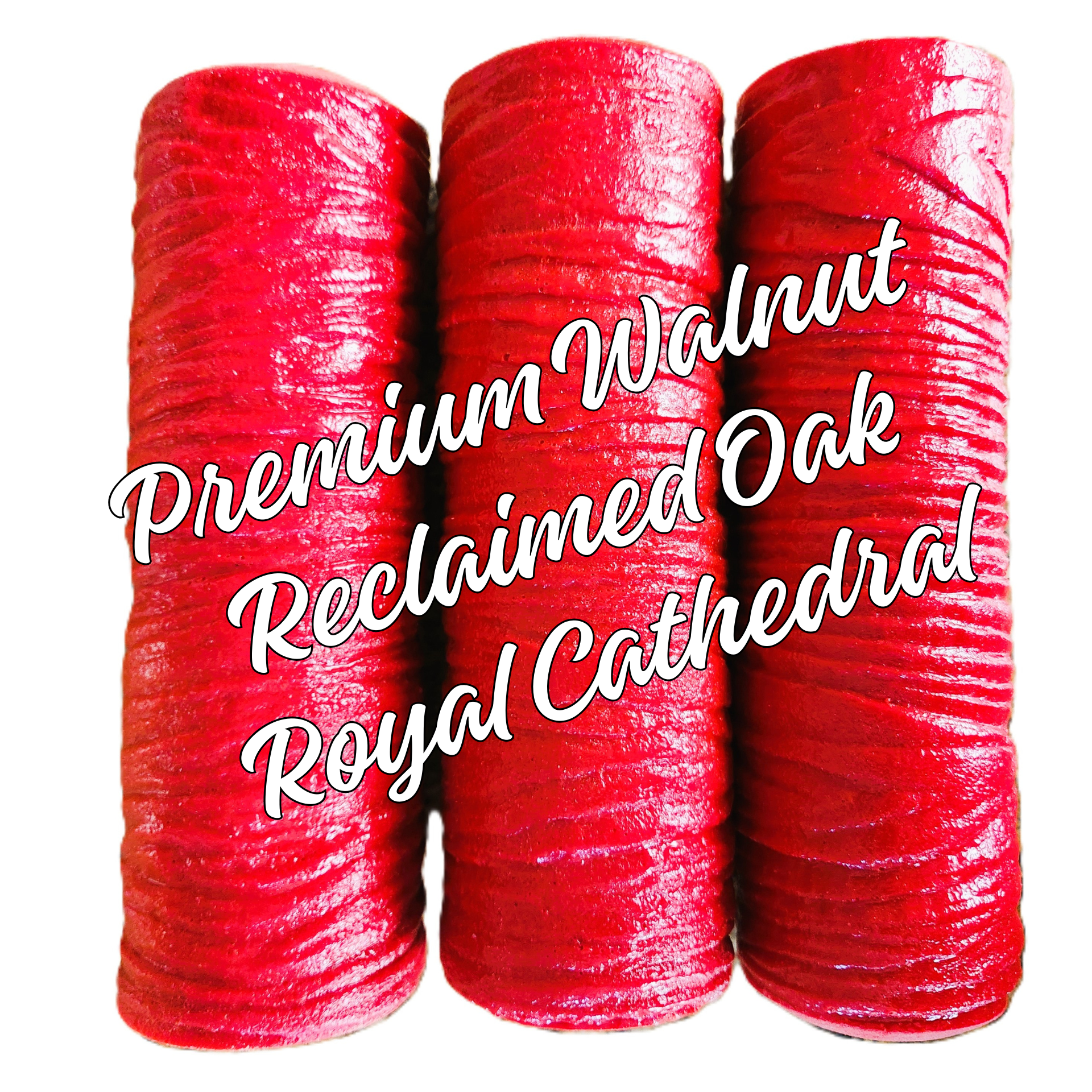 Premium Walnut, Reclaimed Oak & Royal Cathedral Concrete Stamping Roller Set