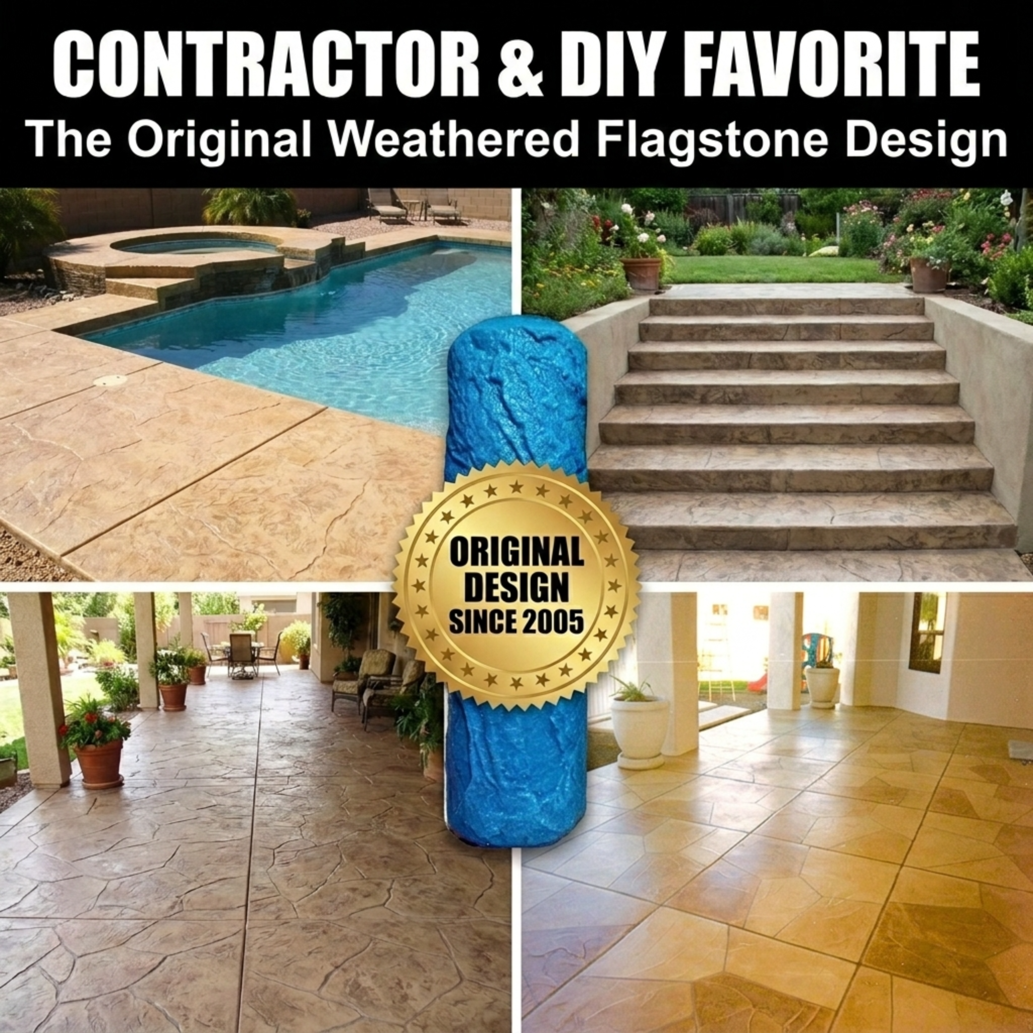 Concrete Texture Rollers–The "Original" Weathered Flagstone Texture Roller