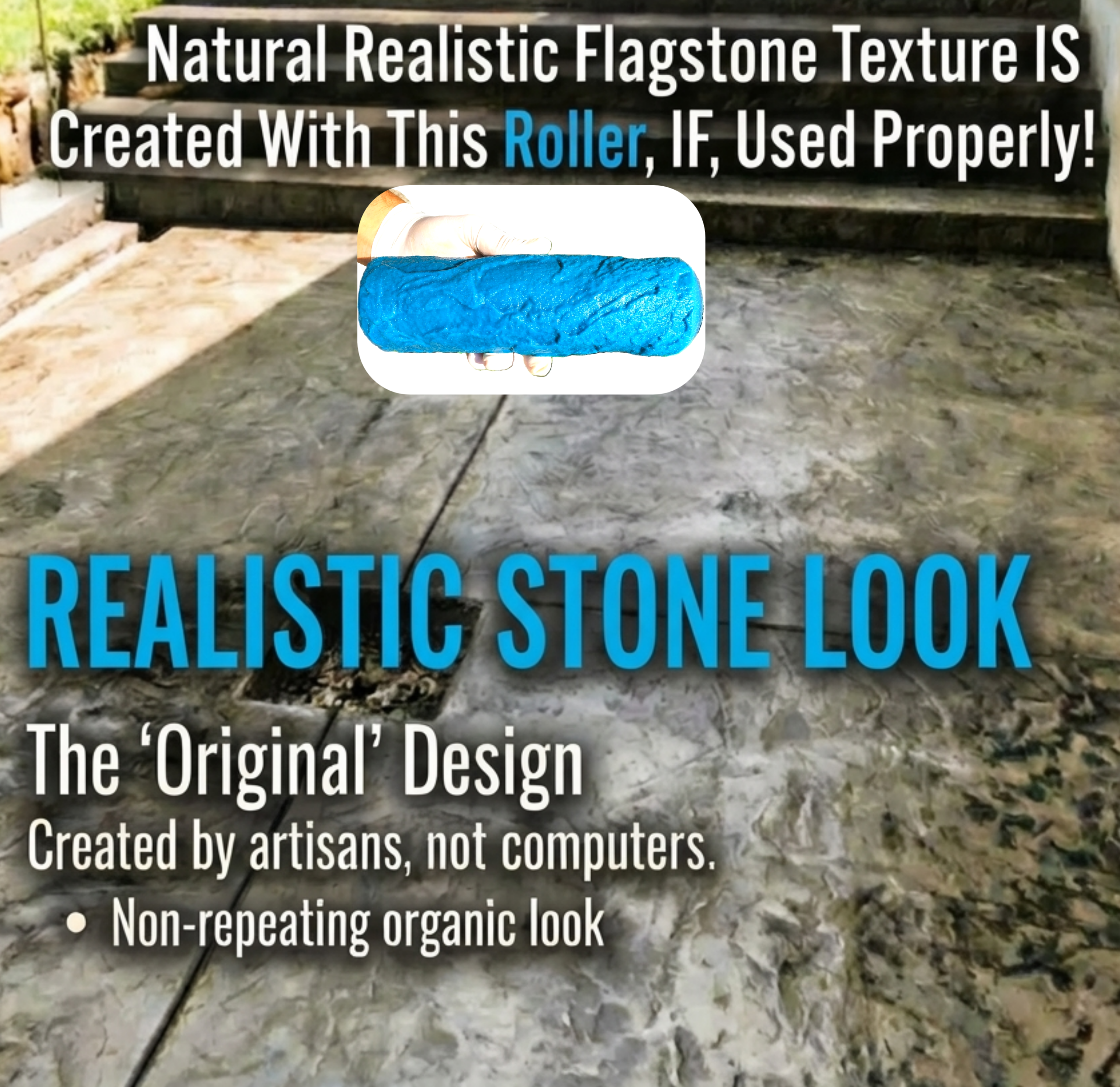 Concrete Texture Rollers–The "Original" Weathered Flagstone Texture Roller