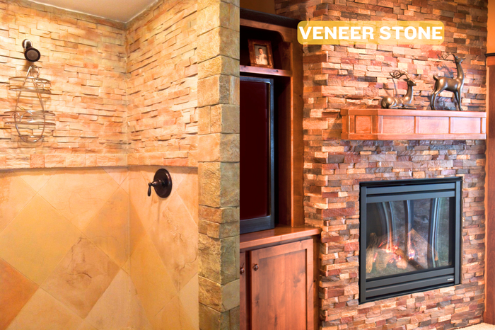 Multiple finished concrete veneer panels