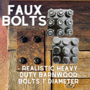 Faux Bolts – Realistic Heavy-Duty Barnwood Bolts, 1" Diameter - Decorative Only, NON-Structural