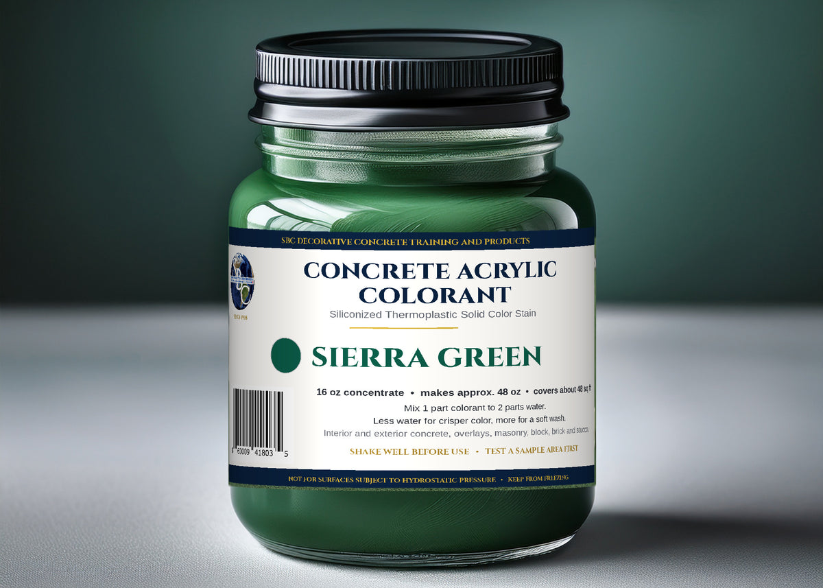 SBC Concrete Acrylic Colorant, Siliconized Thermoplastic Solid Color Stain for Patios, Walls, Floors and Masonry