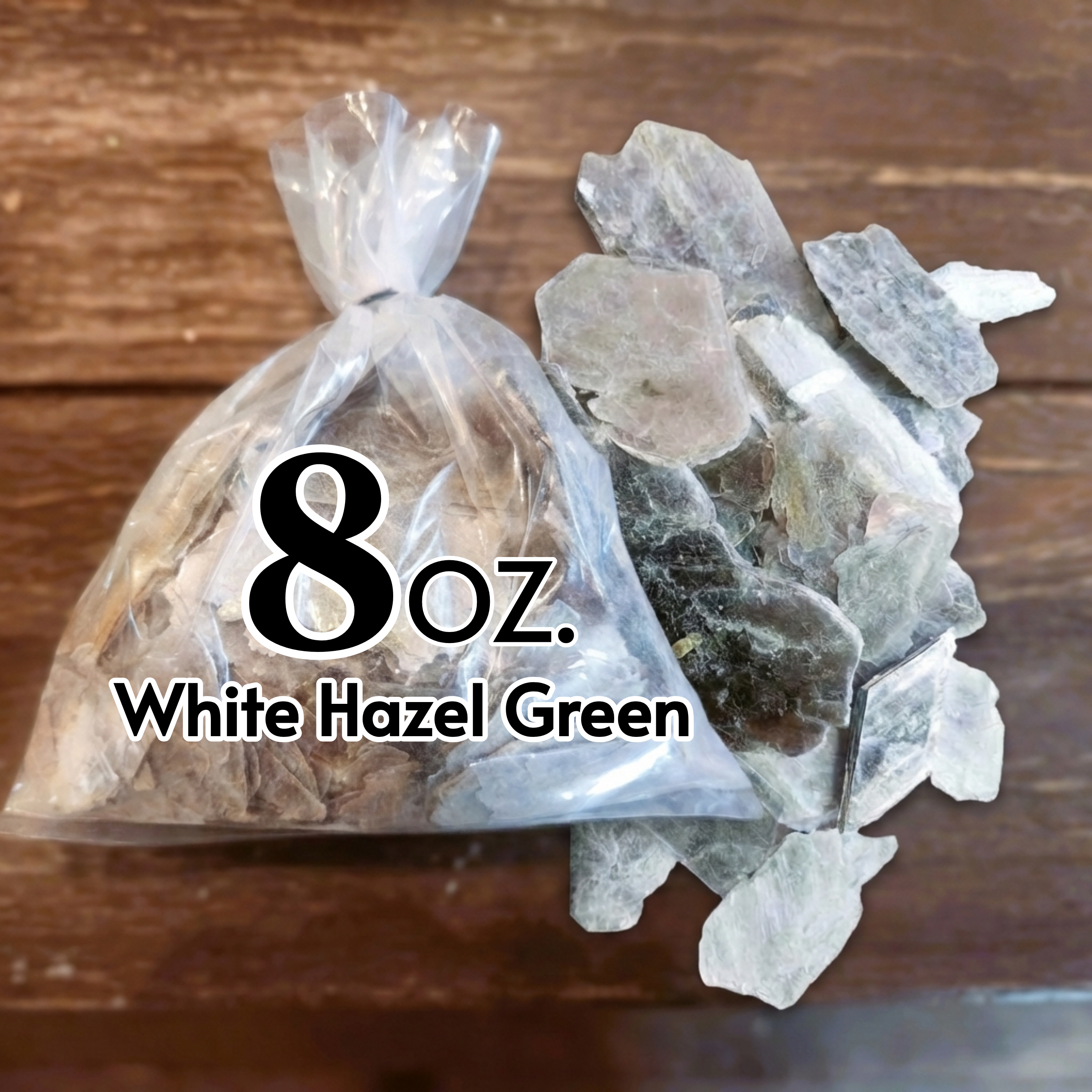 Mica Flakes-Large White Green 1, 1/2" TO 3" Flakes - 8oz, 12lbs, 50lbs