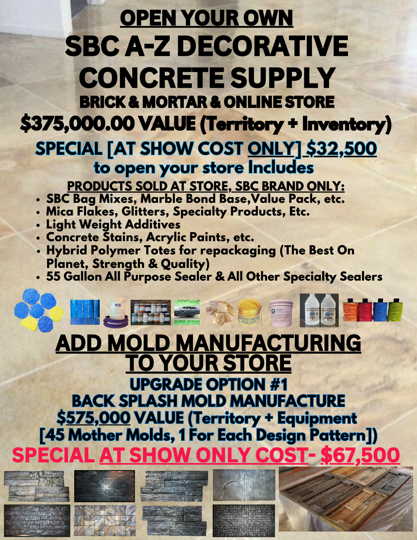 SBC Decorative Concrete Supply Store Launch