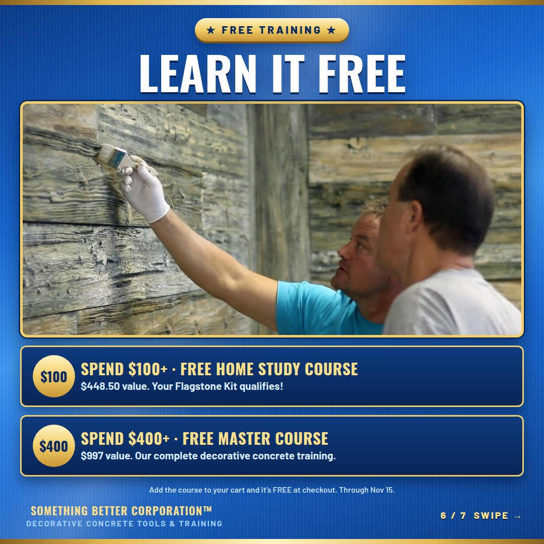 Weathered Flagstone Project Kit: Roller, 2 Colorants, Mica & Sealer + FREE 15-Min Call with Bryan