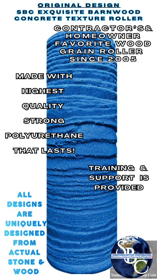 Concrete Texture Rollers - The Exquisite Barnwood Concrete Texture Roller - Creates The Most Pristine Wood Textures!