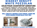 SBC Highest Density White Pozzolan Solid Pour Countertop Admixture