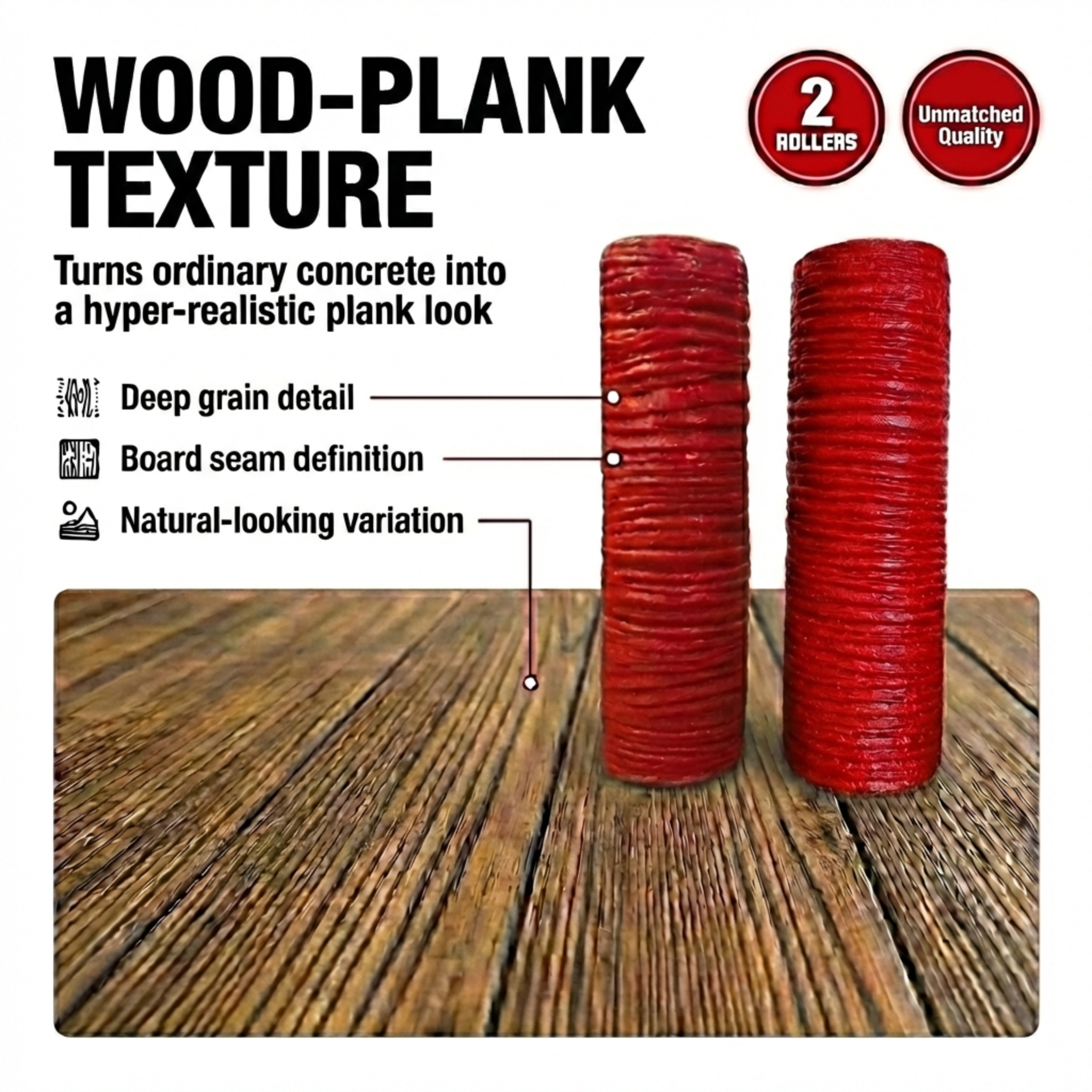 Premium Wood Grain Rollers, Common Plank, Weathered Pine, etc. (Superior Wood Grain Set)
