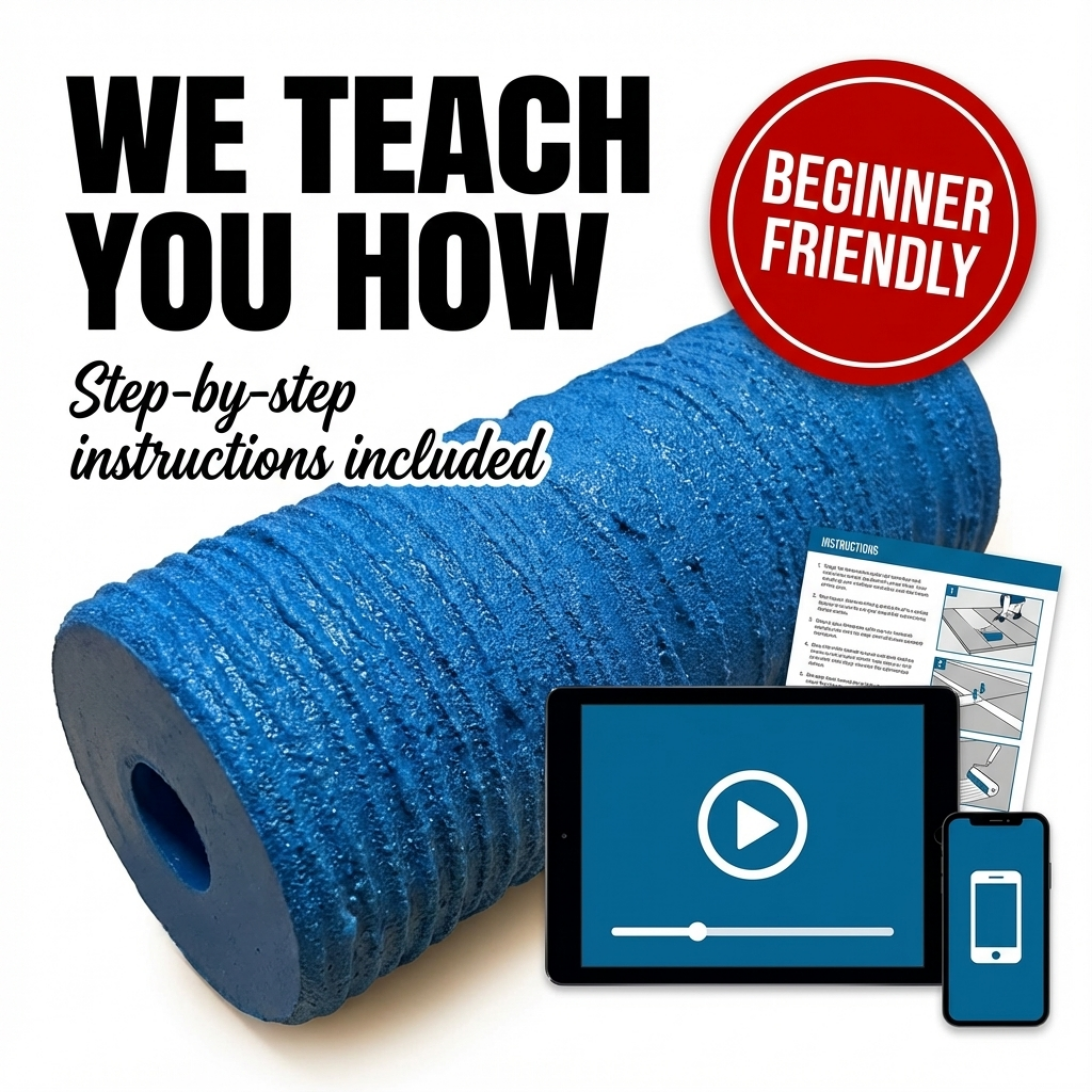 Concrete Texture Rollers - The Exquisite Barnwood Concrete Texture Roller - Creates The Most Pristine Wood Textures!