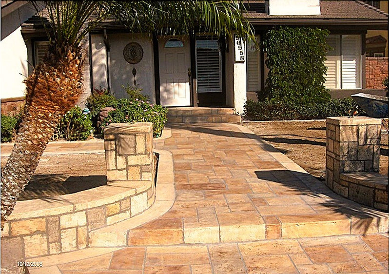 Stamped Stone Entry Walkway finished with SBC