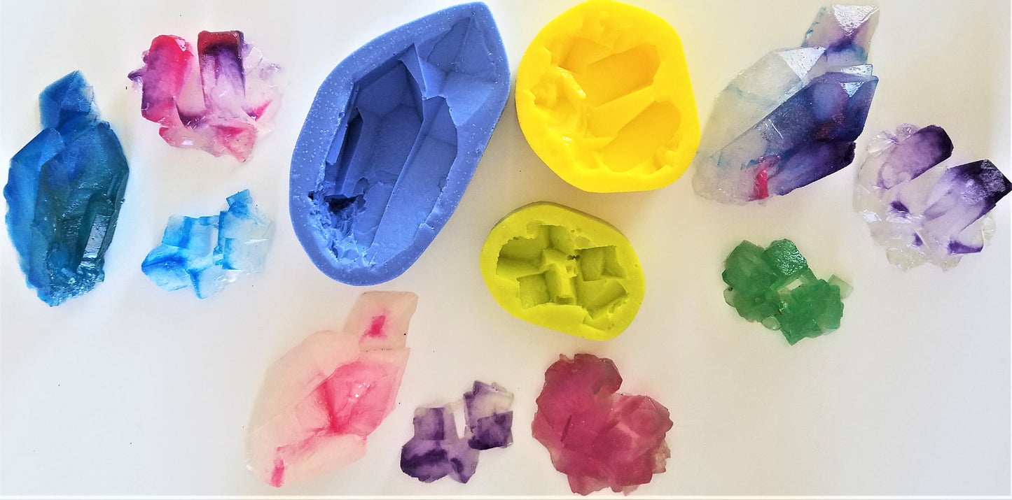 Epoxy Resin Crystal Mold Set - 3 Beautiful Crystal Casting Epoxy Molds
