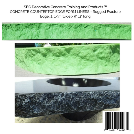 Concrete Countertop Edge Form Liners - Rugged Fracture Edge, 2, 1/4"" Wide X 5', 11" Long