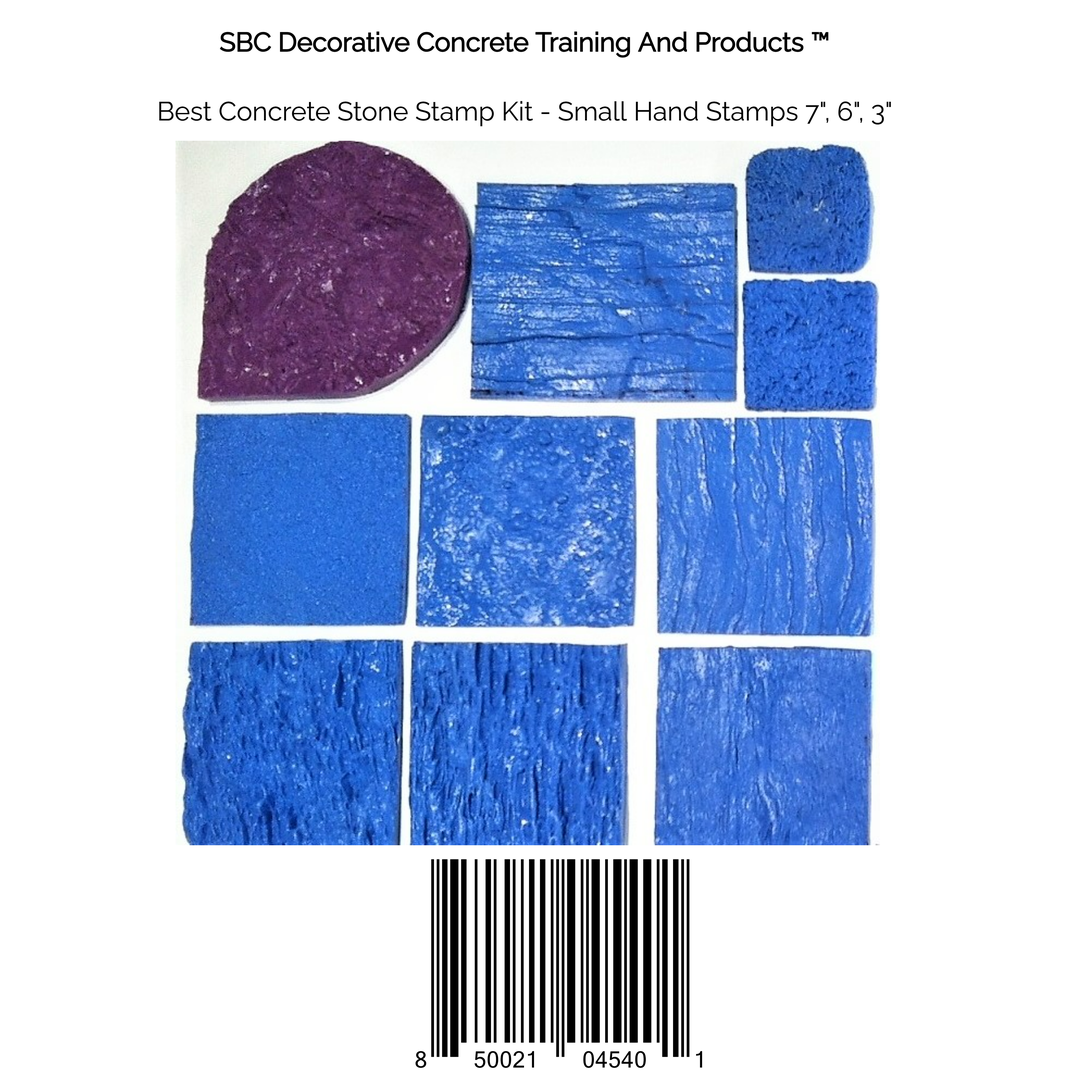 Best Concrete Stone Stamp Kit - Small Hand Stamps 7", 6", 3"
