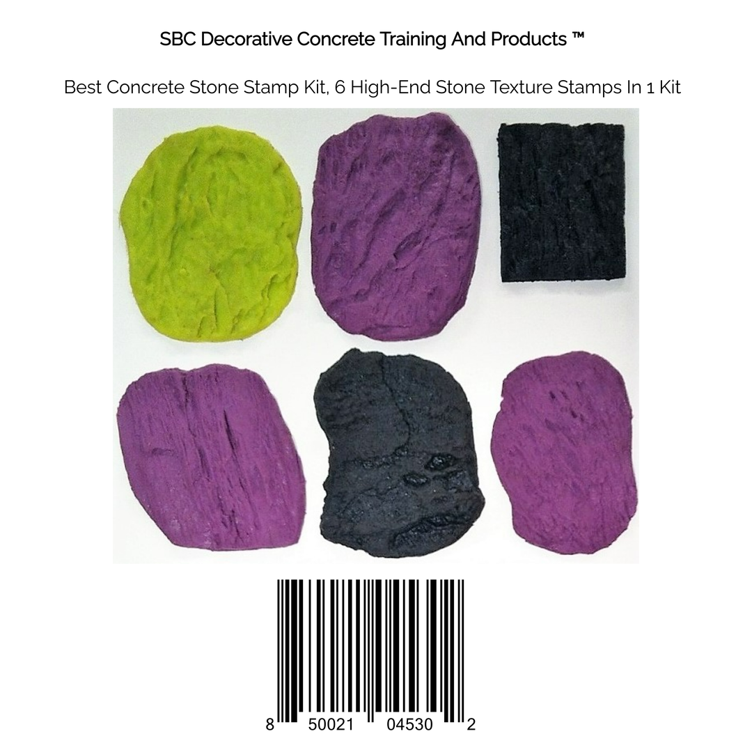 Best Concrete Stone Stamp Kit, 6 High-End Stone Texture Stamps In 1 Kit
