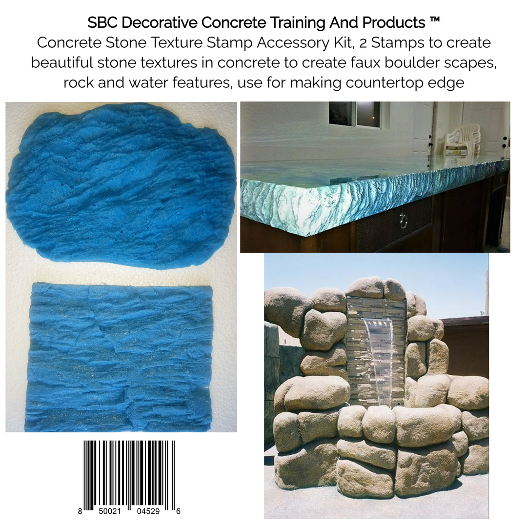 Concrete Texture Stamp Set, 2 SMALL Concrete Stamps for Small Concrete Projects