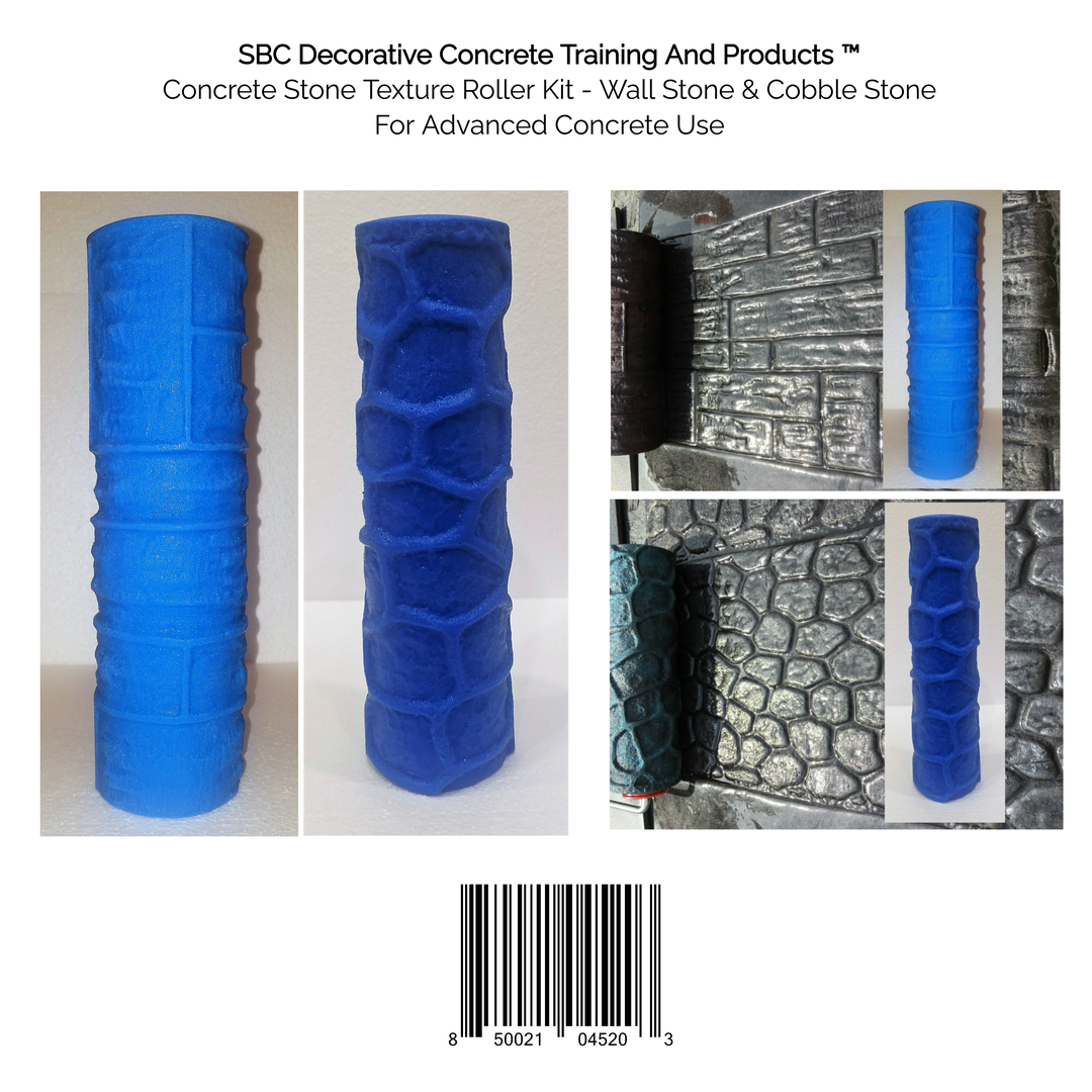 Concrete Texture Rollers - Wall Stone & Cobble Stone Concrete Roller Kit