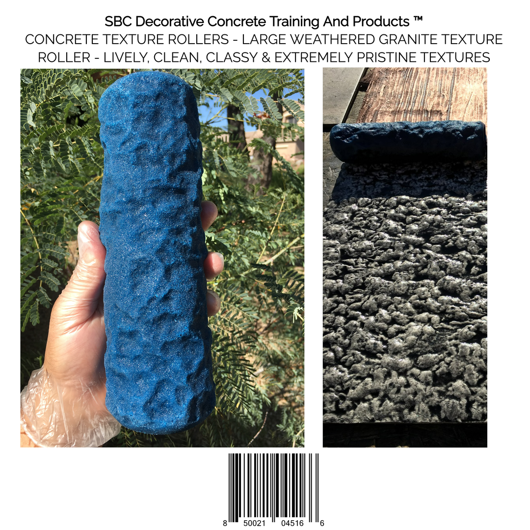 Concrete Texture Rollers - Large Weathered Granite Texture Roller - Lively, Clean, Classy & Extremely Pristine Textures